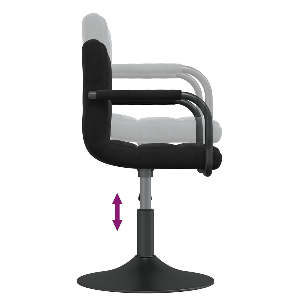 vidaXL Scaune de masă pivotante, 4 buc., negru, catifea