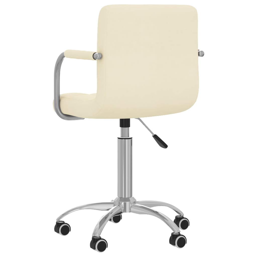 vidaXL Scaun de bucătărie pivotant, crem, material textil