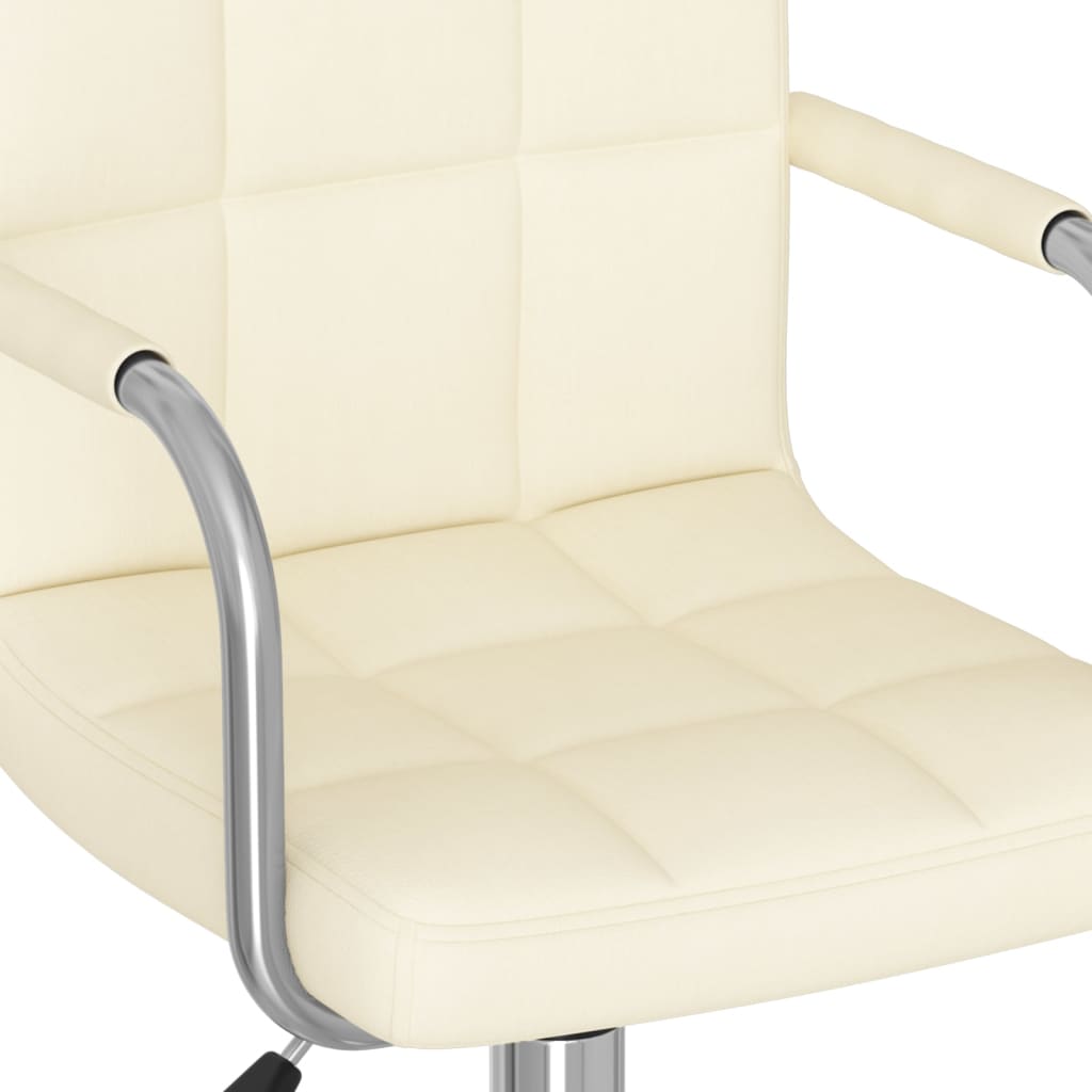 vidaXL Scaun de bucătărie pivotant, crem, material textil