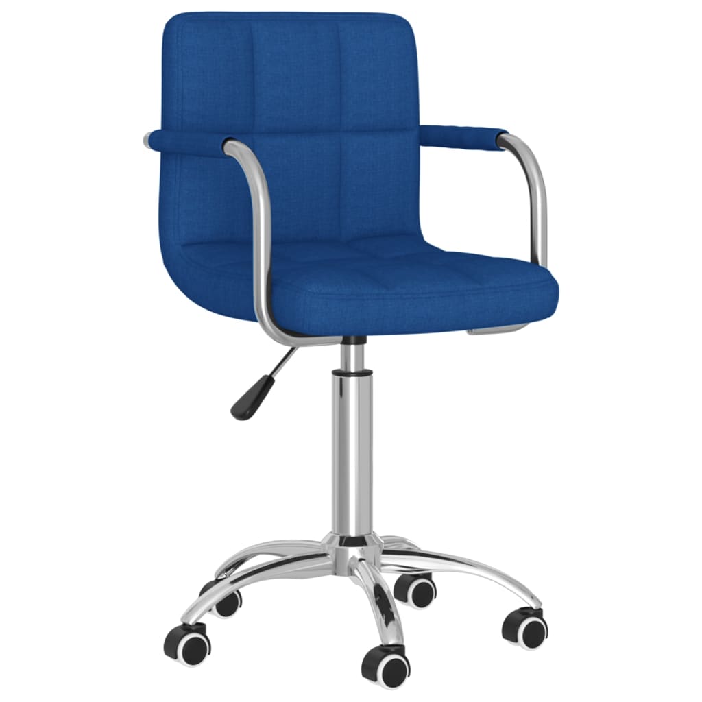vidaXL Scaun de bucătărie pivotant, albastru, material textil vidaXL Scaun de bucătărie pivotant, albastru, material textil