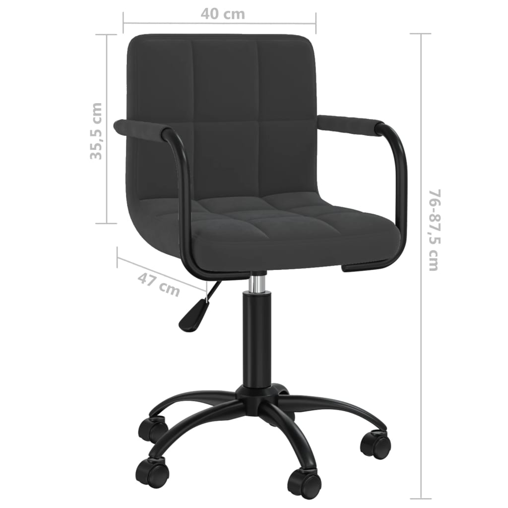 vidaXL Scaun de bucătărie pivotant, negru, catifea vidaXL Scaun de bucătărie pivotant, negru, catifea