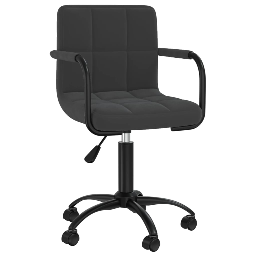 vidaXL Scaun de bucătărie pivotant, negru, catifea vidaXL Scaun de bucătărie pivotant, negru, catifea