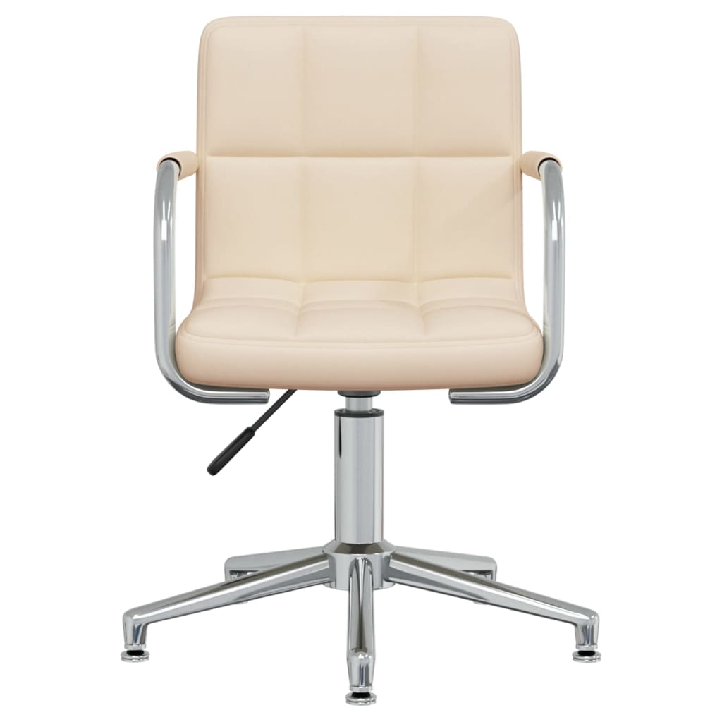 vidaXL Scaun de bucătărie pivotant, crem, material textil