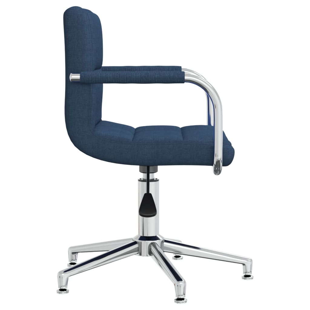 vidaXL Scaun de bucătărie pivotant, albastru, material textil vidaXL Scaun de bucătărie pivotant, albastru, material textil