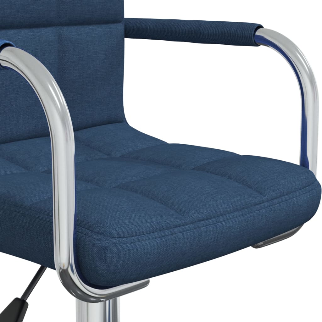 vidaXL Scaun de bucătărie pivotant, albastru, material textil vidaXL Scaun de bucătărie pivotant, albastru, material textil