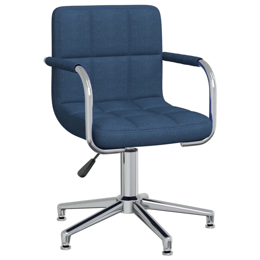 vidaXL Scaun de bucătărie pivotant, albastru, material textil vidaXL Scaun de bucătărie pivotant, albastru, material textil