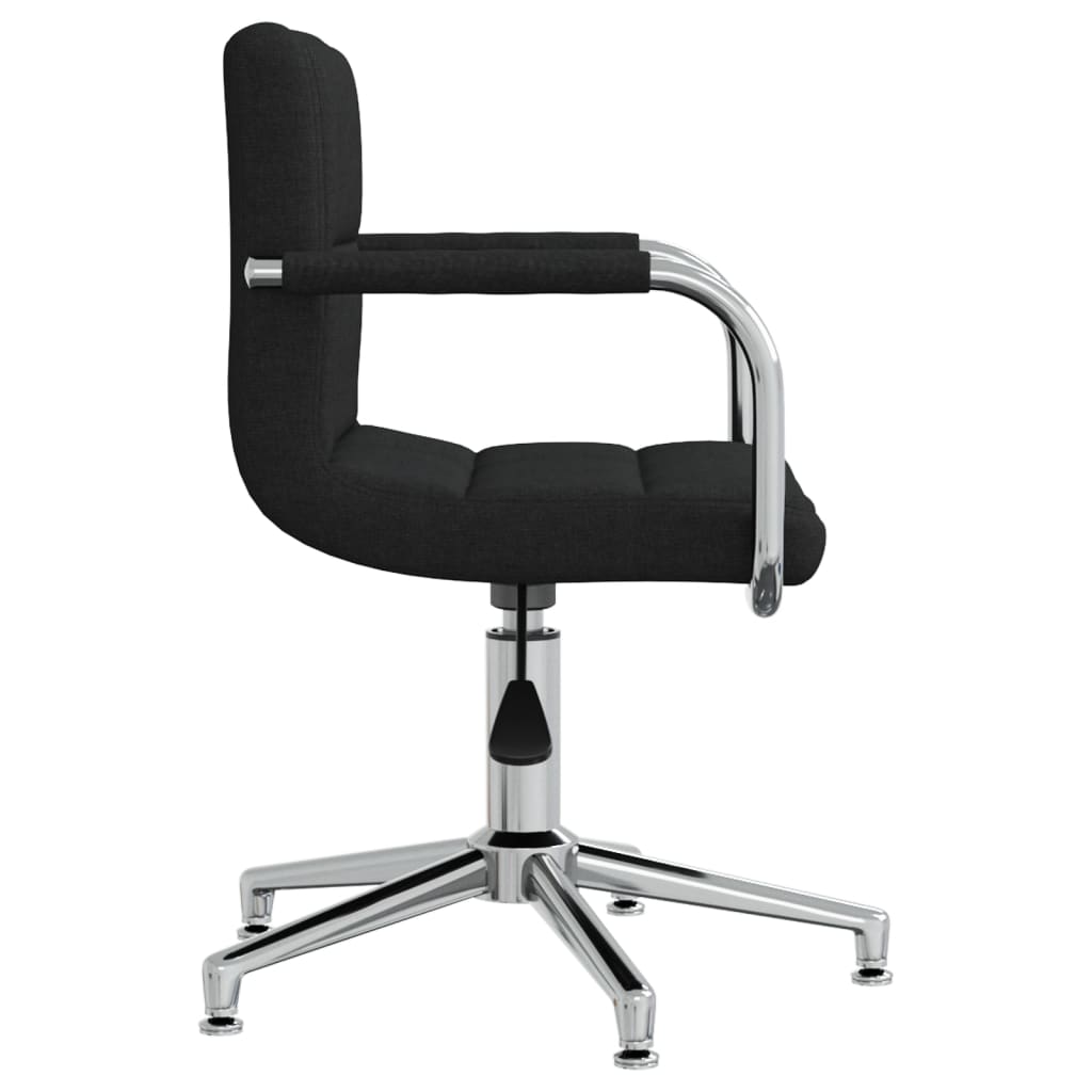 vidaXL Scaun de bucătărie pivotant, negru, material textil