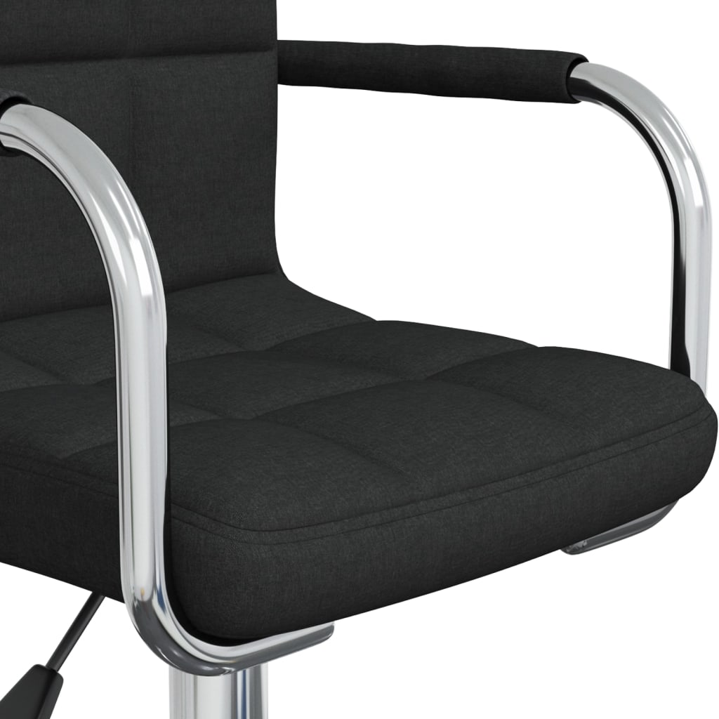 vidaXL Scaun de bucătărie pivotant, negru, material textil