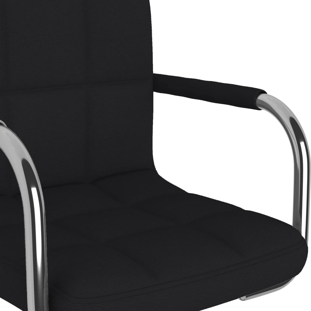 vidaXL Scaun de bucătărie pivotant, negru, textil vidaXL Scaun de bucătărie pivotant, negru, textil