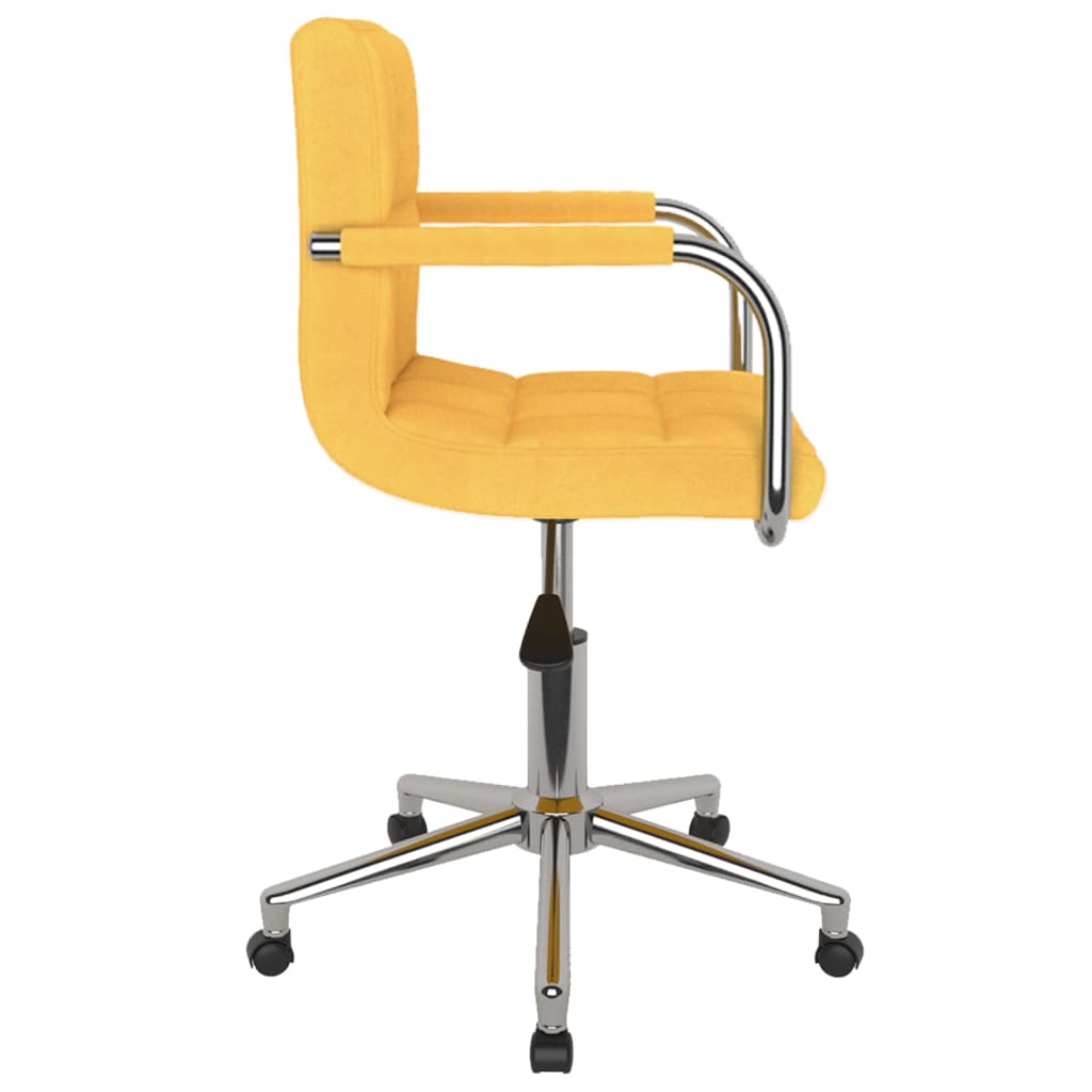 vidaXL Scaun de bucătărie pivotant, galben muștar, textil vidaXL Scaun de bucătărie pivotant, galben muștar, textil