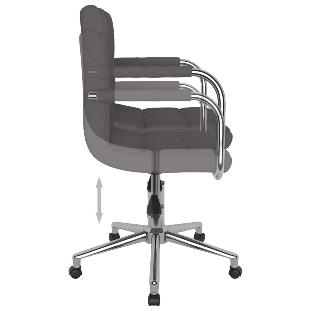 vidaXL Scaun de bucătărie pivotant, gri taupe, material textil