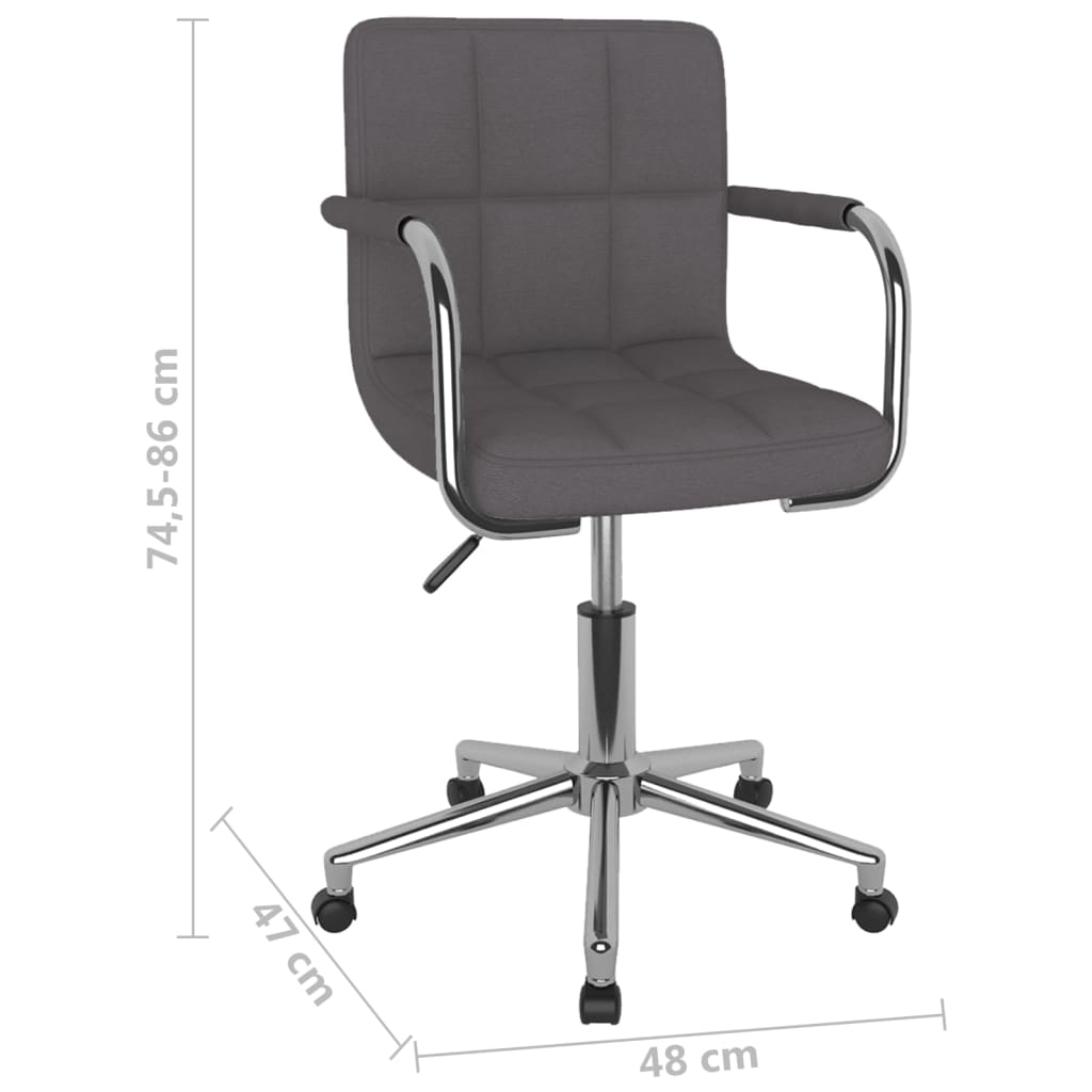 vidaXL Scaun de bucătărie pivotant, gri taupe, material textil