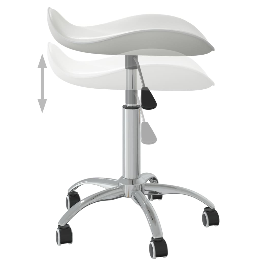 vidaXL Scaun de birou, alb, piele ecologică vidaXL Scaun de birou, alb, piele ecologică
