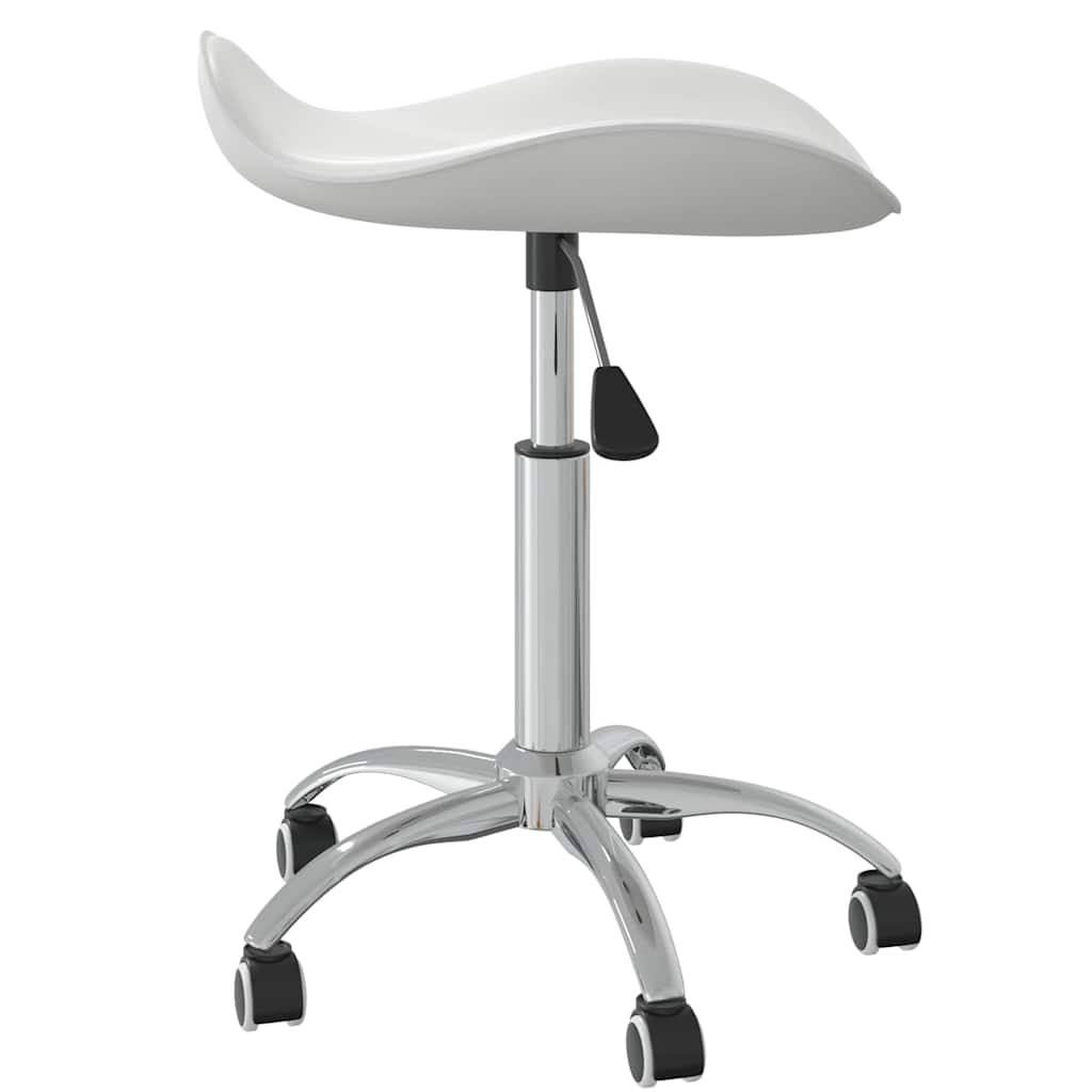 vidaXL Scaun de masă pivotant, alb, piele ecologică