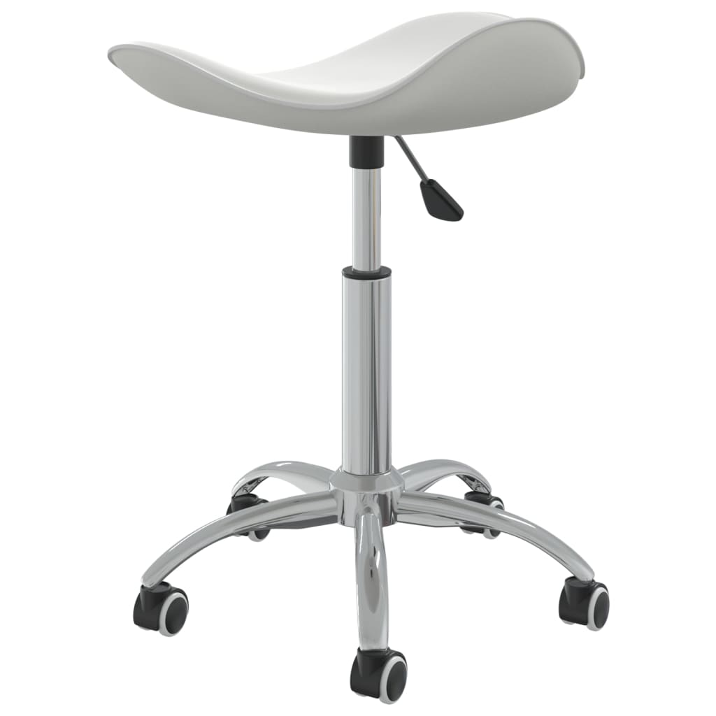 vidaXL Scaun de masă pivotant, alb, piele ecologică