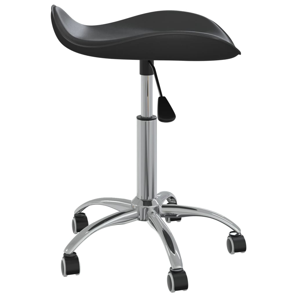 vidaXL Scaun de masă pivotant, negru, piele ecologică