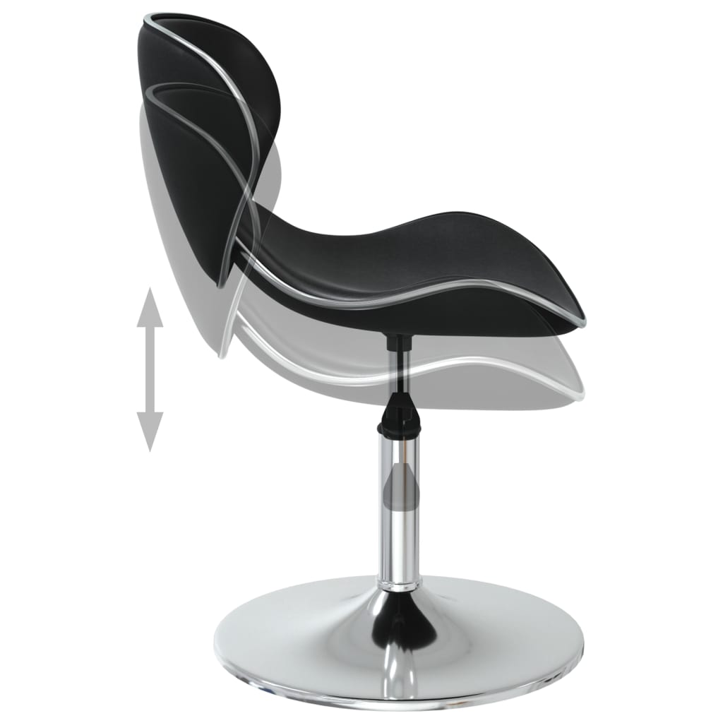 vidaXL Scaune de sufragerie, 4 buc., negru, piele ecologică