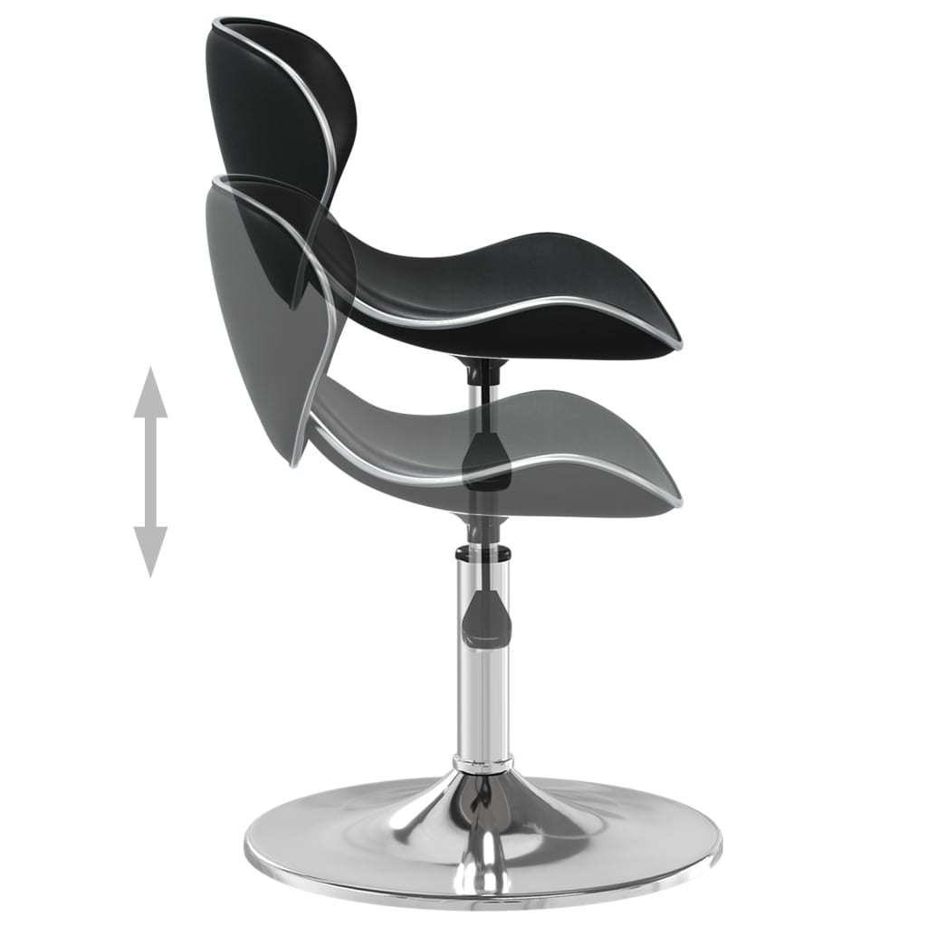 vidaXL Scaun de bucătărie, negru, piele ecologică vidaXL Scaun de bucătărie, negru, piele ecologică