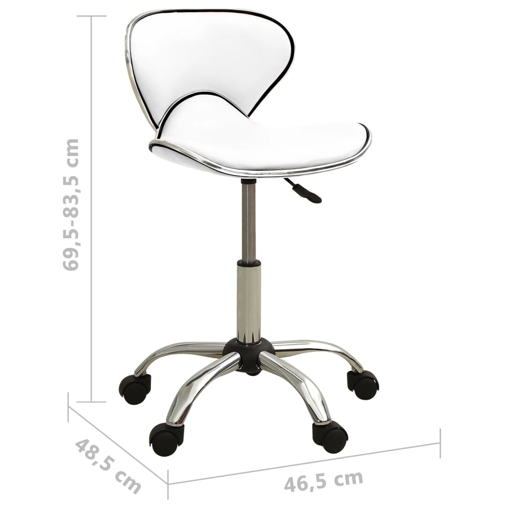 vidaXL Scaun de birou, alb, piele ecologică vidaXL Scaun de birou, alb, piele ecologică