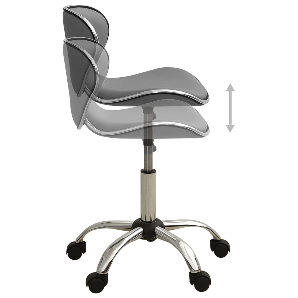 vidaXL Scaun de birou, gri, piele ecologică vidaXL Scaun de birou, gri, piele ecologică