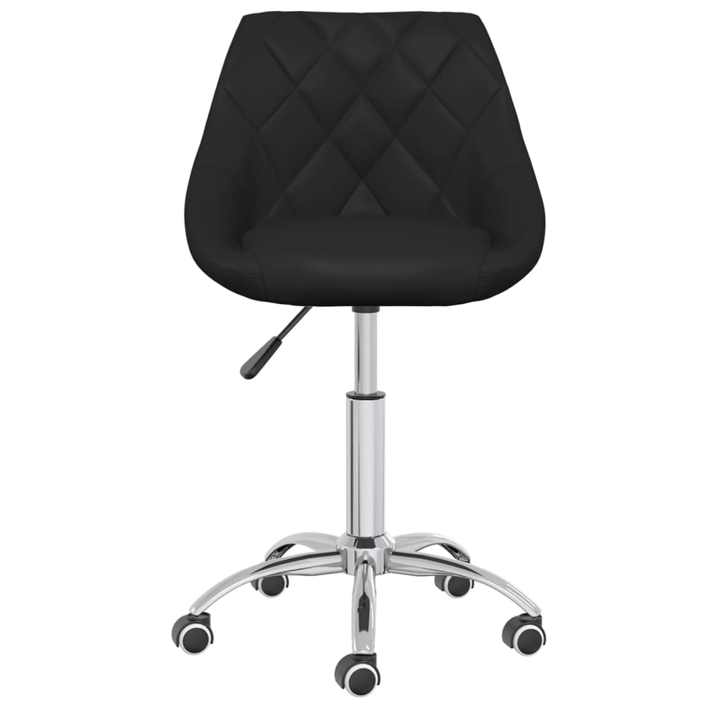 vidaXL Scaun de bucătărie pivotant, negru, piele ecologică vidaXL Scaun de bucătărie pivotant, negru, piele ecologică