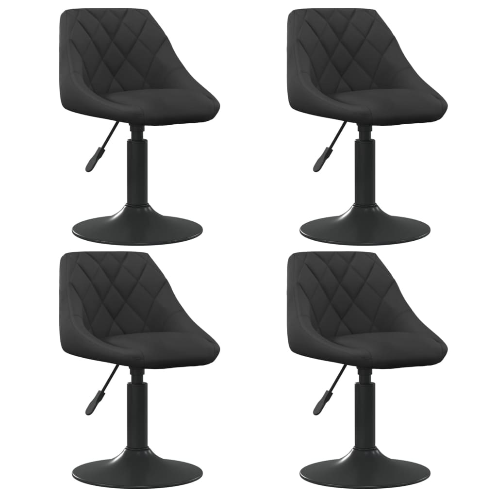 vidaXL Scaune de masă pivotante, 4 buc., negru, catifea