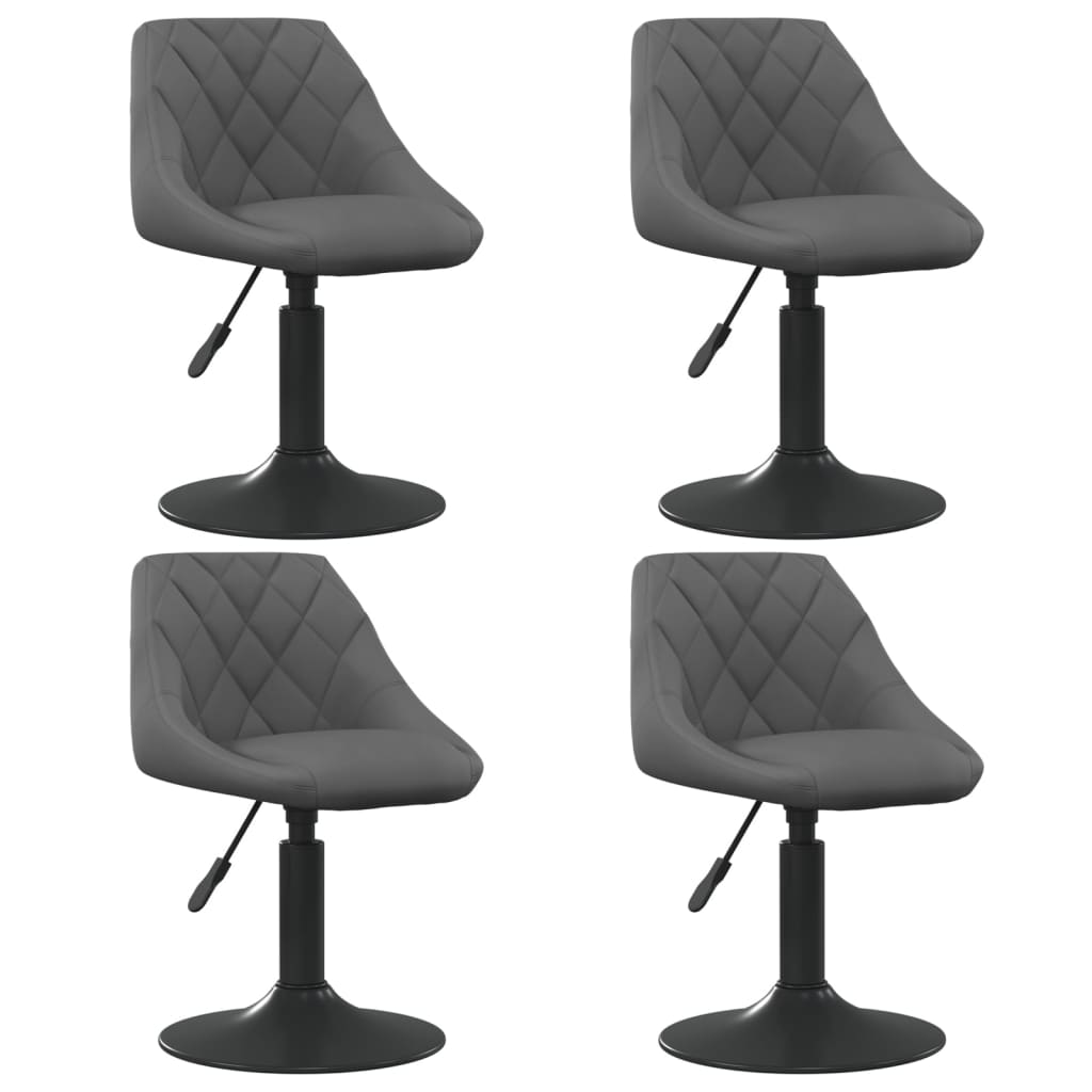 vidaXL Scaune de bucătărie pivotante, 4 buc., gri închis, catifea vidaXL Scaune de bucătărie pivotante, 4 buc., gri închis, catifea