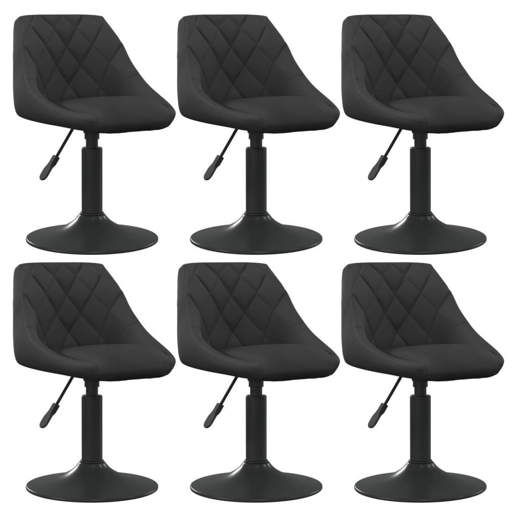 vidaXL Scaune de sufragerie pivotante 6 buc, negru, catifea vidaXL Scaune de sufragerie pivotante 6 buc, negru, catifea