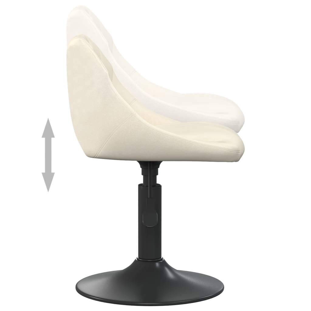 vidaXL Scaune de sufragerie pivotante 6 buc, crem, catifea vidaXL Scaune de sufragerie pivotante 6 buc, crem, catifea