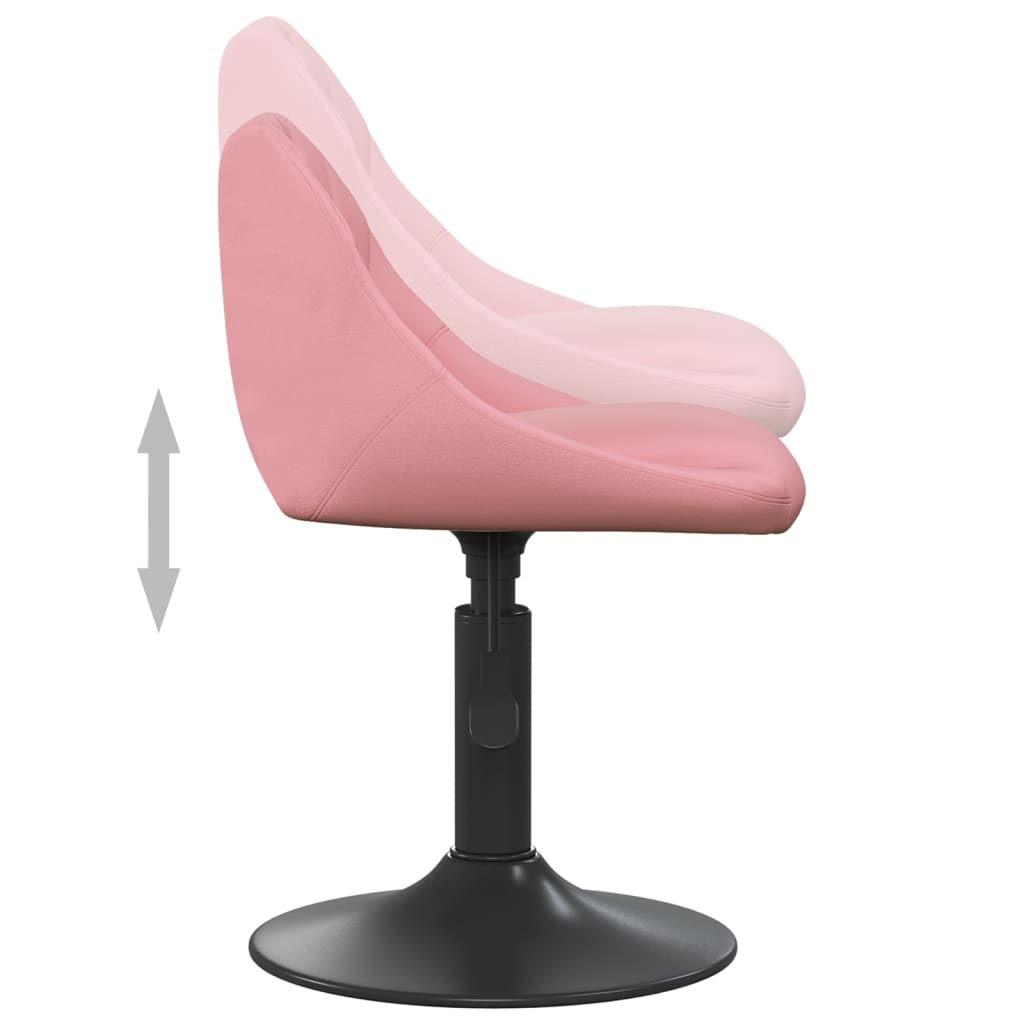 vidaXL Scaune de sufragerie pivotante 6 buc, roz, catifea vidaXL Scaune de sufragerie pivotante 6 buc, roz, catifea