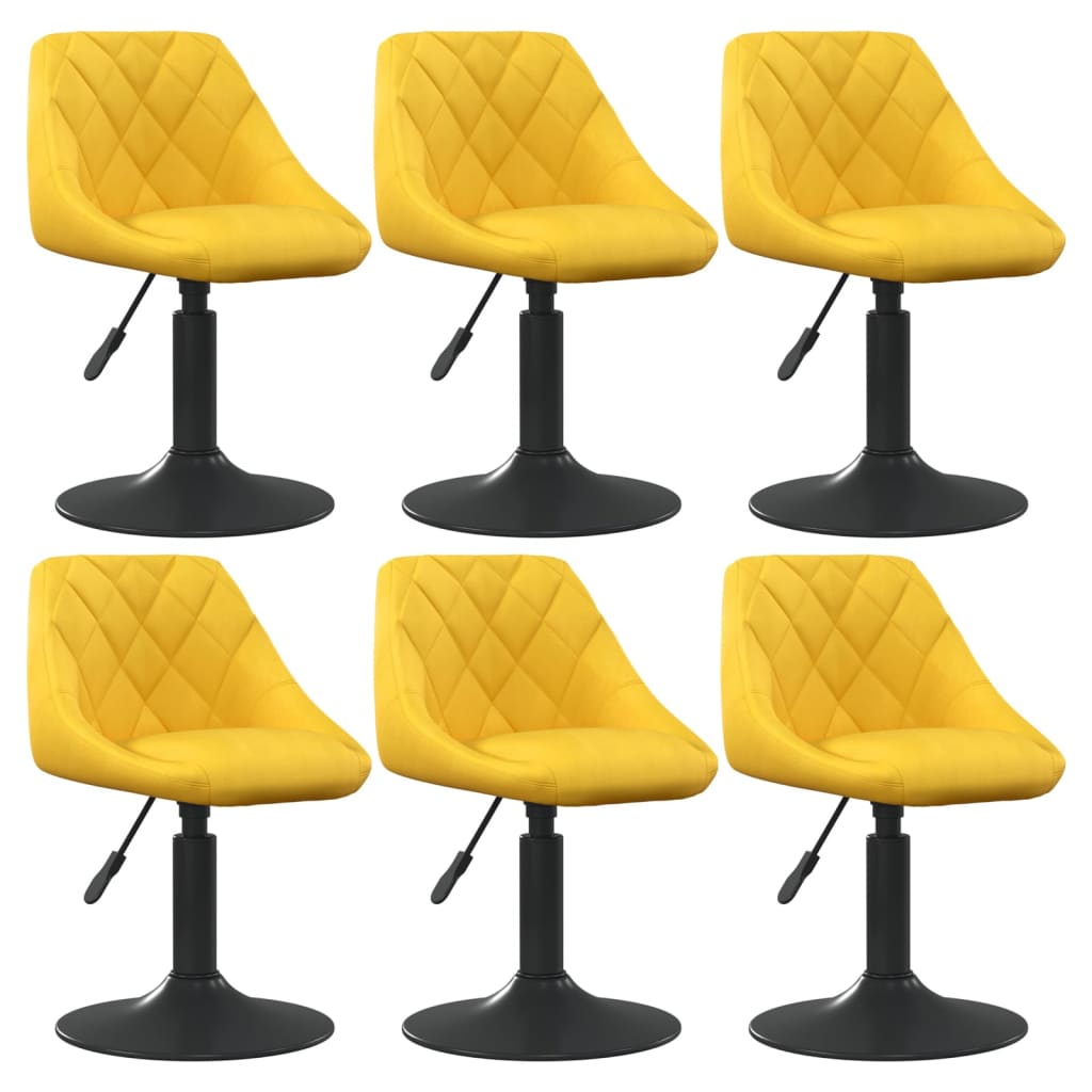 vidaXL Scaune de bucătărie, 6 buc., galben muștar, catifea vidaXL Scaune de bucătărie, 6 buc., galben muștar, catifea
