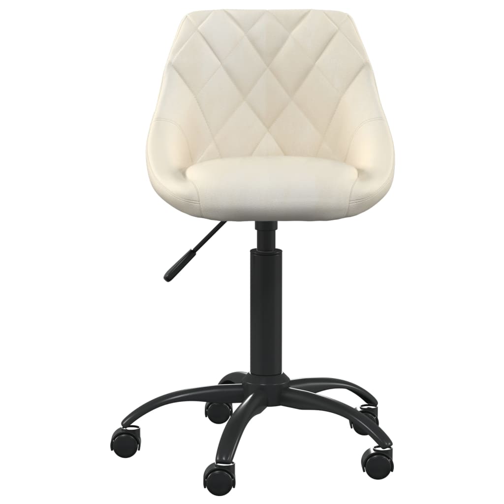 vidaXL Scaun de birou, crem, catifea vidaXL Scaun de birou, crem, catifea