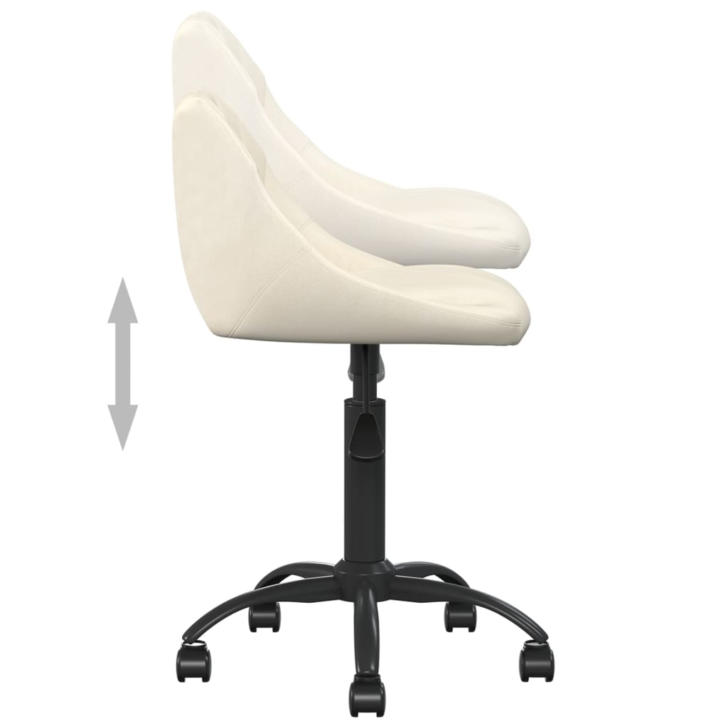 vidaXL Scaun de birou, crem, catifea vidaXL Scaun de birou, crem, catifea