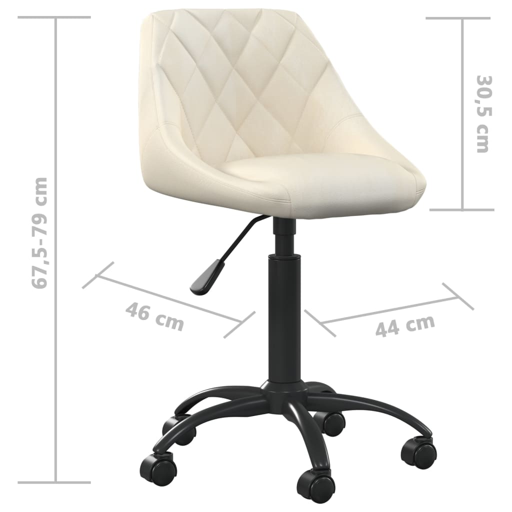 vidaXL Scaun de birou, crem, catifea vidaXL Scaun de birou, crem, catifea