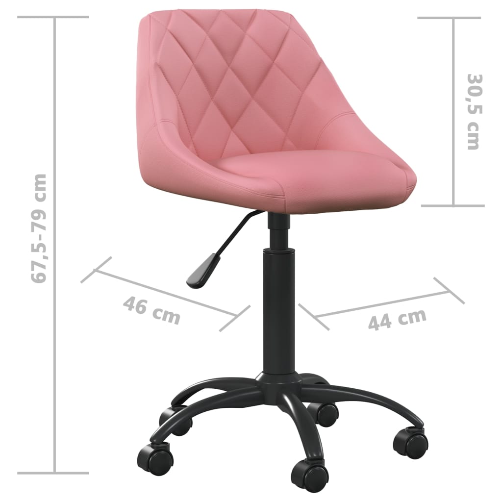 vidaXL Scaun de birou, roz, catifea vidaXL Scaun de birou, roz, catifea