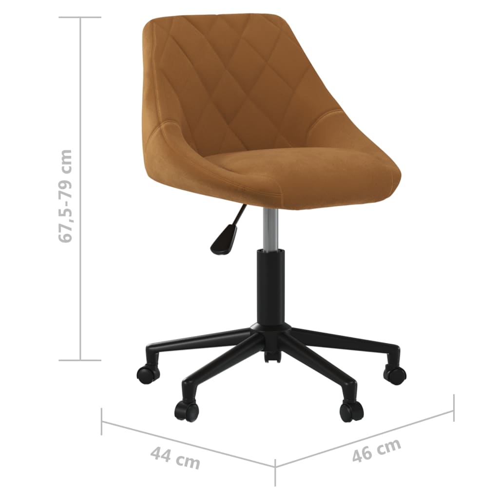 vidaXL Scaun de masă pivotant, maro, catifea vidaXL Scaun de masă pivotant, maro, catifea