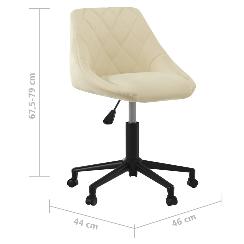 vidaXL Scaun de masă pivotant, crem, catifea vidaXL Scaun de masă pivotant, crem, catifea