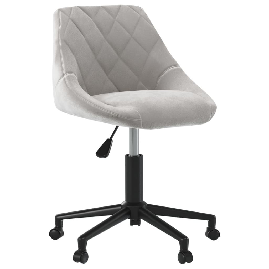 vidaXL Scaun de masă pivotant, gri deschis, catifea vidaXL Scaun de masă pivotant, gri deschis, catifea