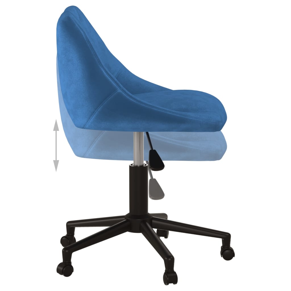 vidaXL Scaun de masă pivotant, albastru, catifea vidaXL Scaun de masă pivotant, albastru, catifea