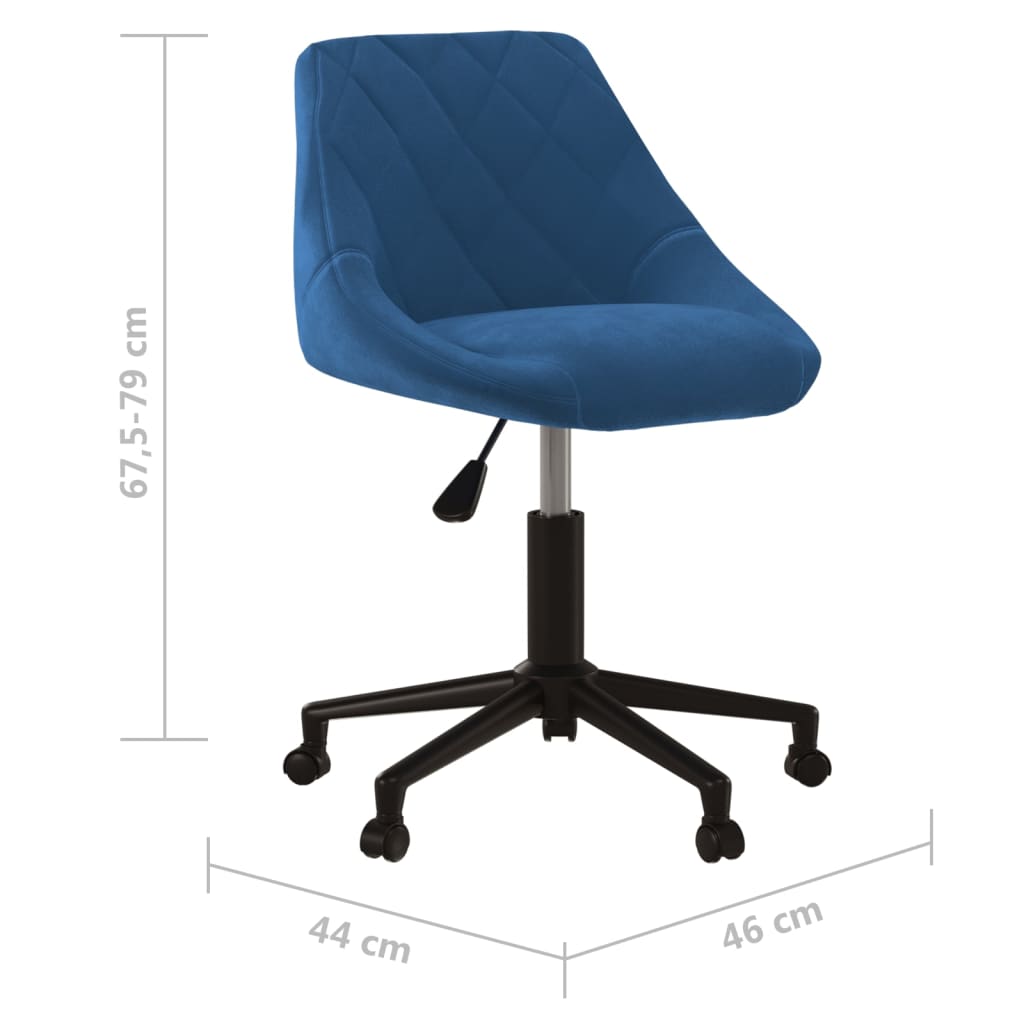 vidaXL Scaun de masă pivotant, albastru, catifea vidaXL Scaun de masă pivotant, albastru, catifea