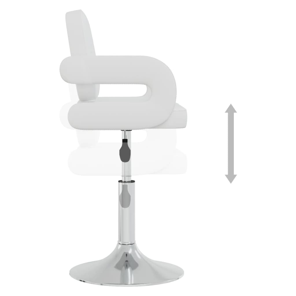 vidaXL Scaune de bucătărie pivotante, 6 buc., alb, piele ecologică vidaXL Scaune de bucătărie pivotante, 6 buc., alb, piele ecologică