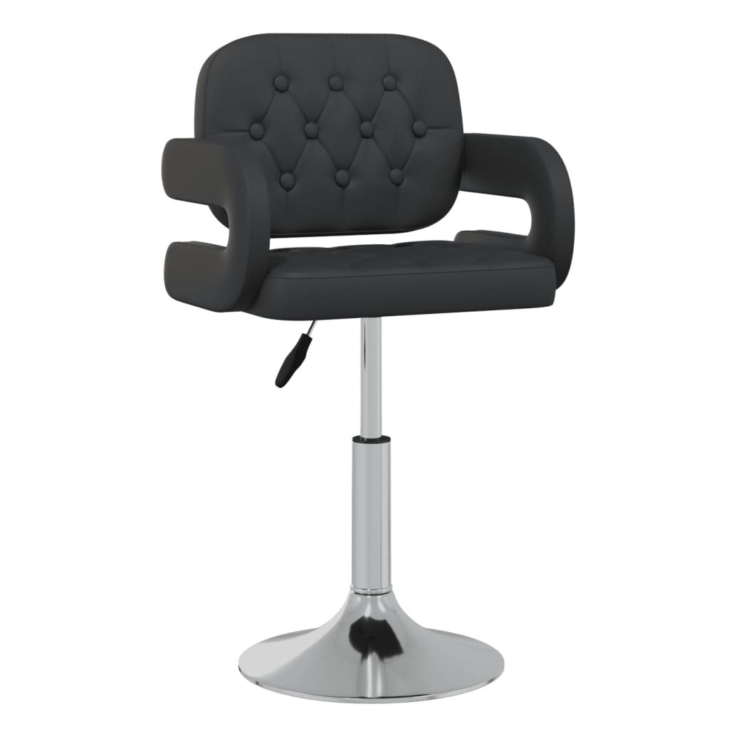 vidaXL Scaune de bucătărie pivotante, 6 buc., negru, piele ecologică