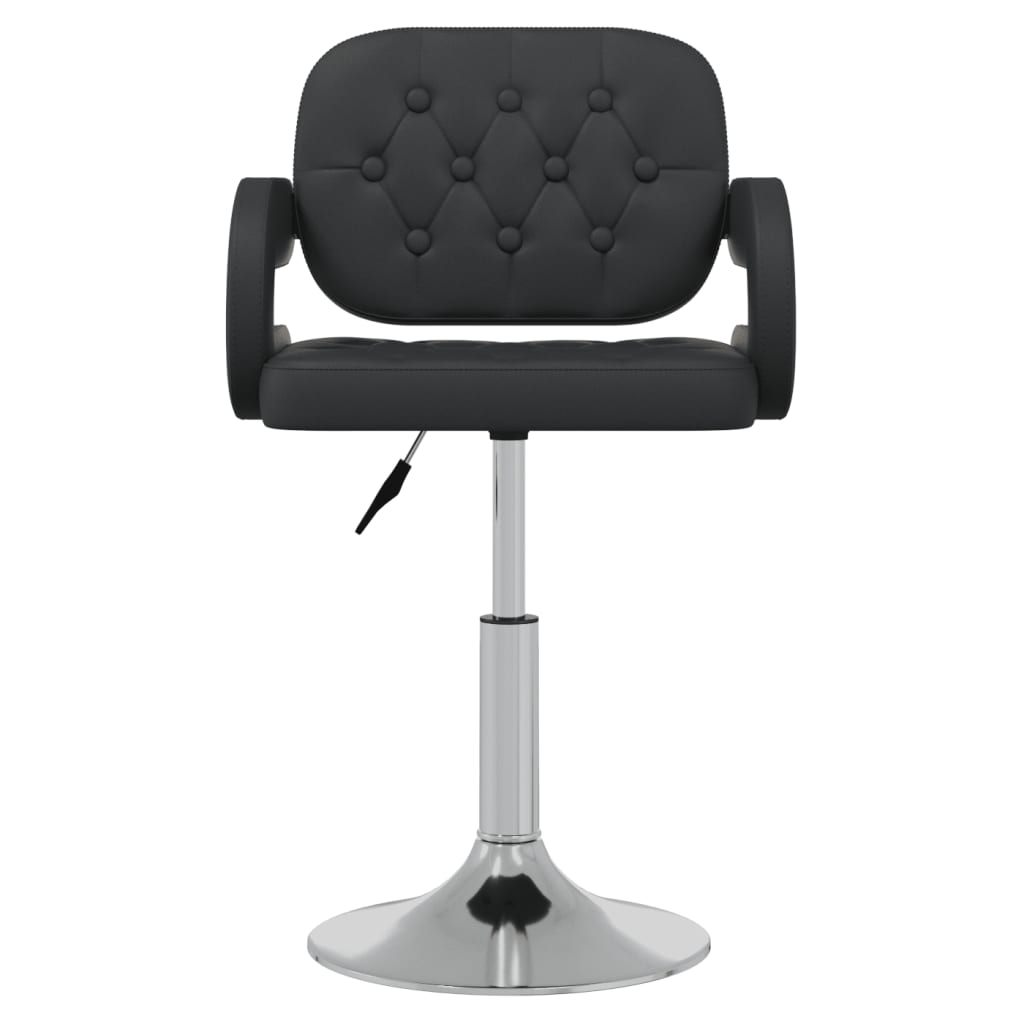 vidaXL Scaune de bucătărie pivotante, 6 buc., negru, piele ecologică