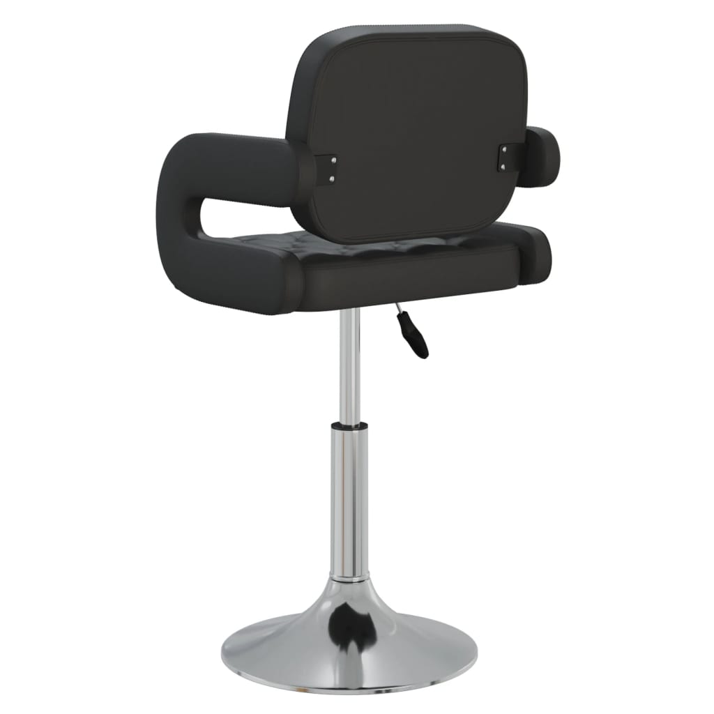 vidaXL Scaune de bucătărie pivotante, 6 buc., negru, piele ecologică