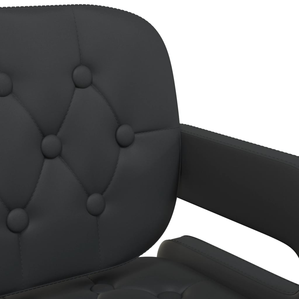 vidaXL Scaune de bucătărie pivotante, 6 buc., negru, piele ecologică