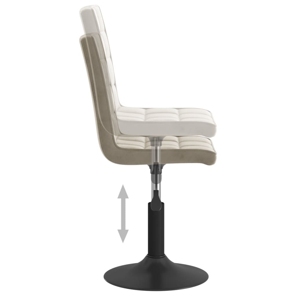 vidaXL Scaune de masă pivotante, 4 buc., gri deschis, catifea