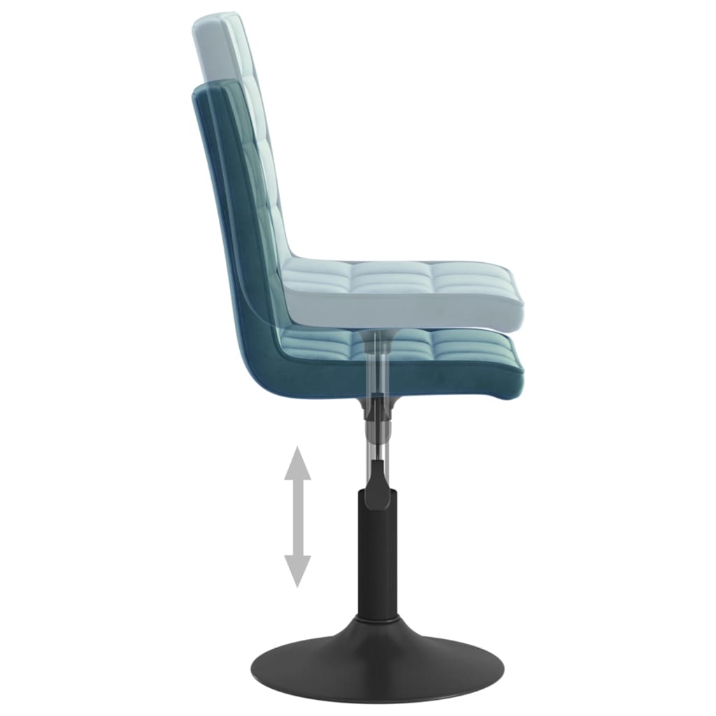 vidaXL Scaune de sufragerie pivotante, 6 buc, albastru, catifea