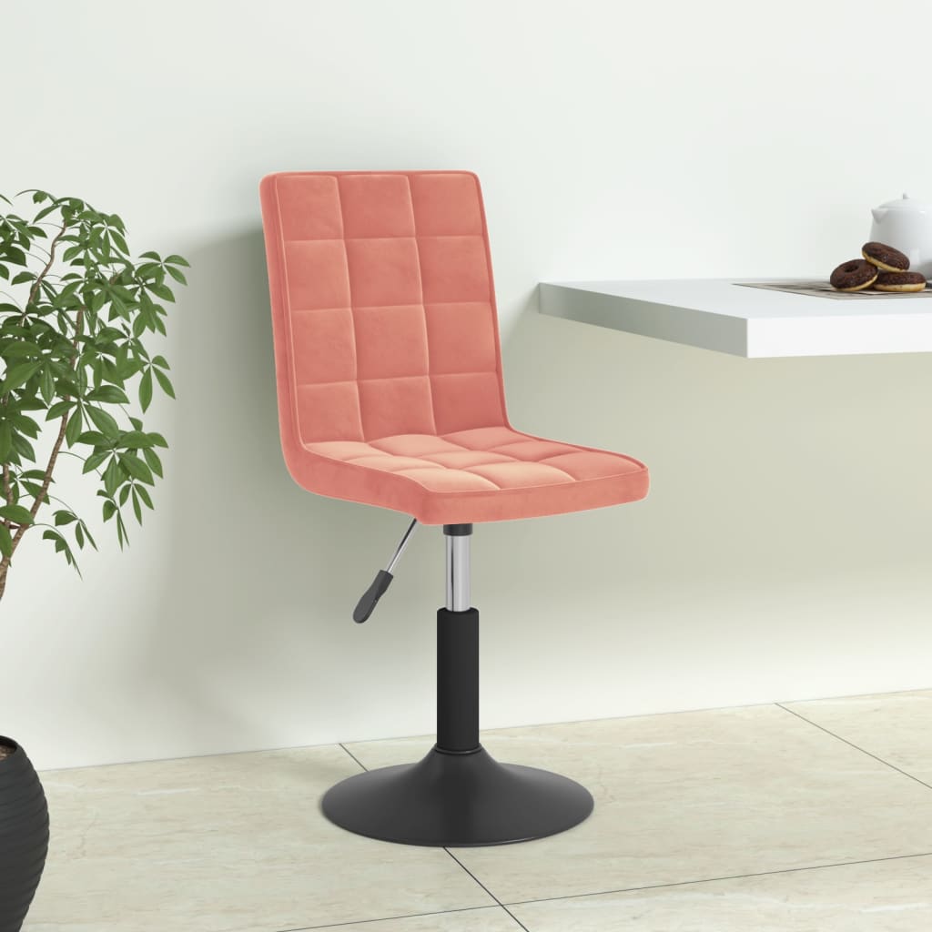 vidaXL Scaune de sufragerie pivotante 6 buc, roz, catifea vidaXL Scaune de sufragerie pivotante 6 buc, roz, catifea