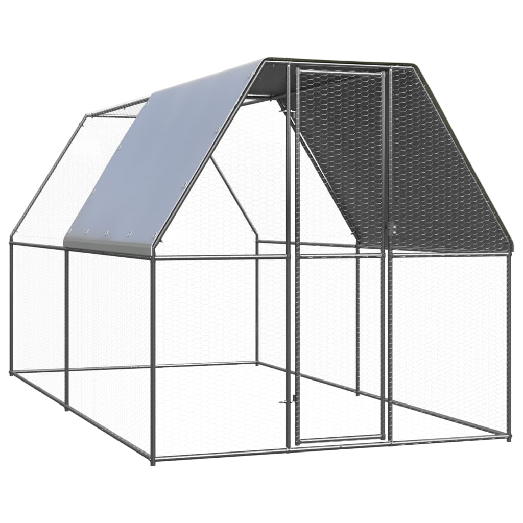 vidaXL Coteț de exterior pentru păsări, 2x4x2 m, oțel zincat vidaXL Coteț de exterior pentru păsări, 2x4x2 m, oțel zincat