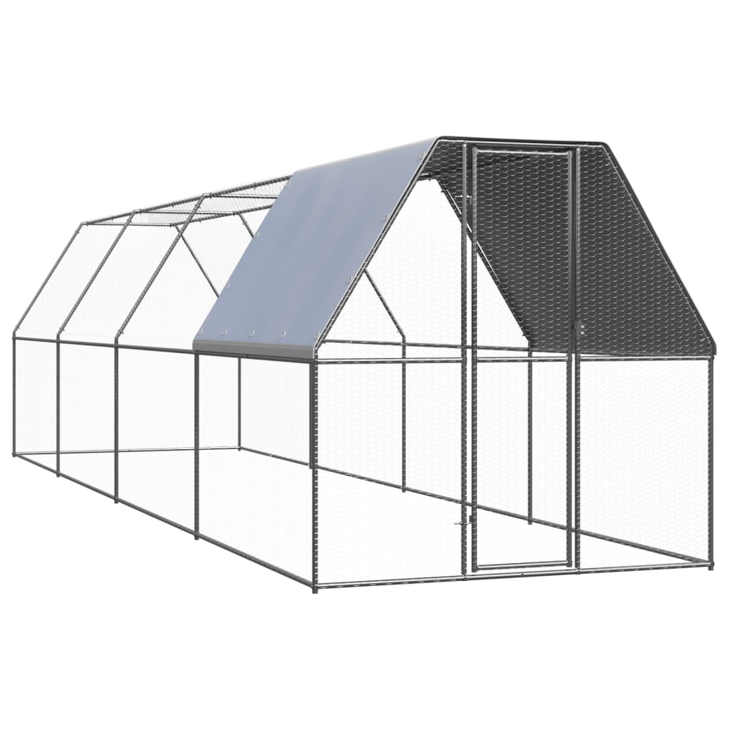 vidaXL Coteț de exterior pentru păsări, 2x8x2 m, oțel zincat vidaXL Coteț de exterior pentru păsări, 2x8x2 m, oțel zincat